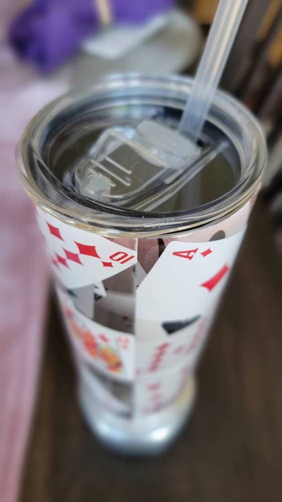 Poker Playing Cards 20 oz stainless steel tumbler!