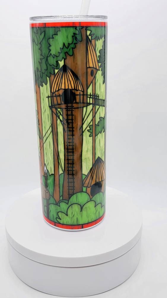 Endor Stained Glass look 20oz skinny tumbler Star Wars Inspired