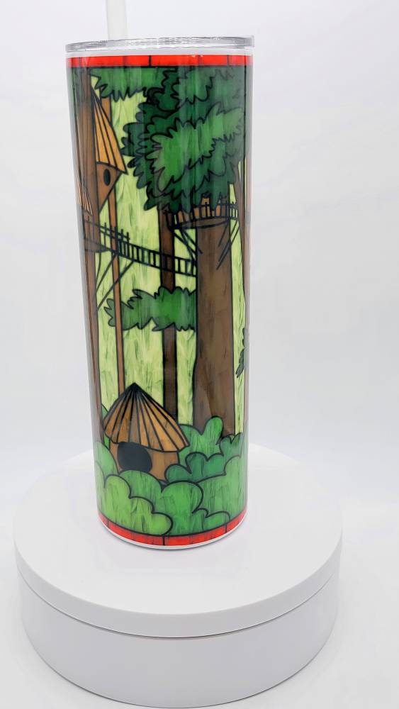 Endor Stained Glass look 20oz skinny tumbler Star Wars Inspired