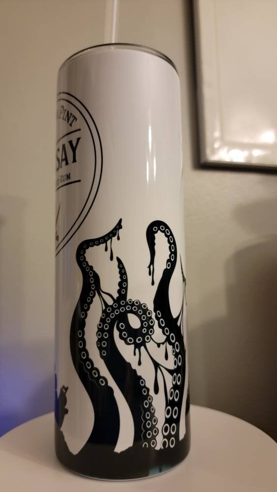 Octopus, Ship, Hearsay Rum 20oz insulated tumbler!