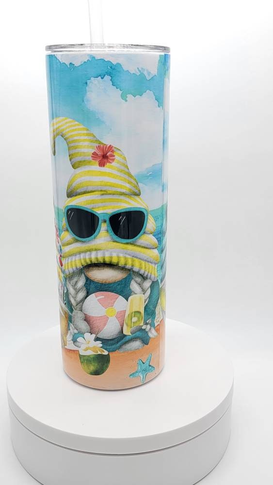 Beach Gnomes Summer 20oz skinny tumbler