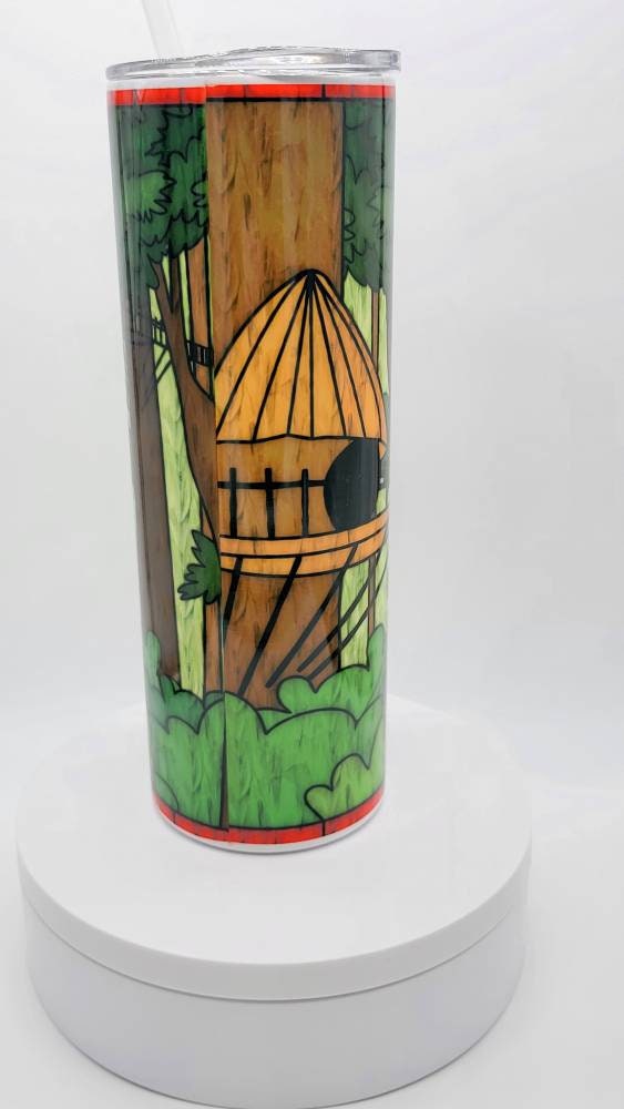 Endor Stained Glass look 20oz skinny tumbler Star Wars Inspired