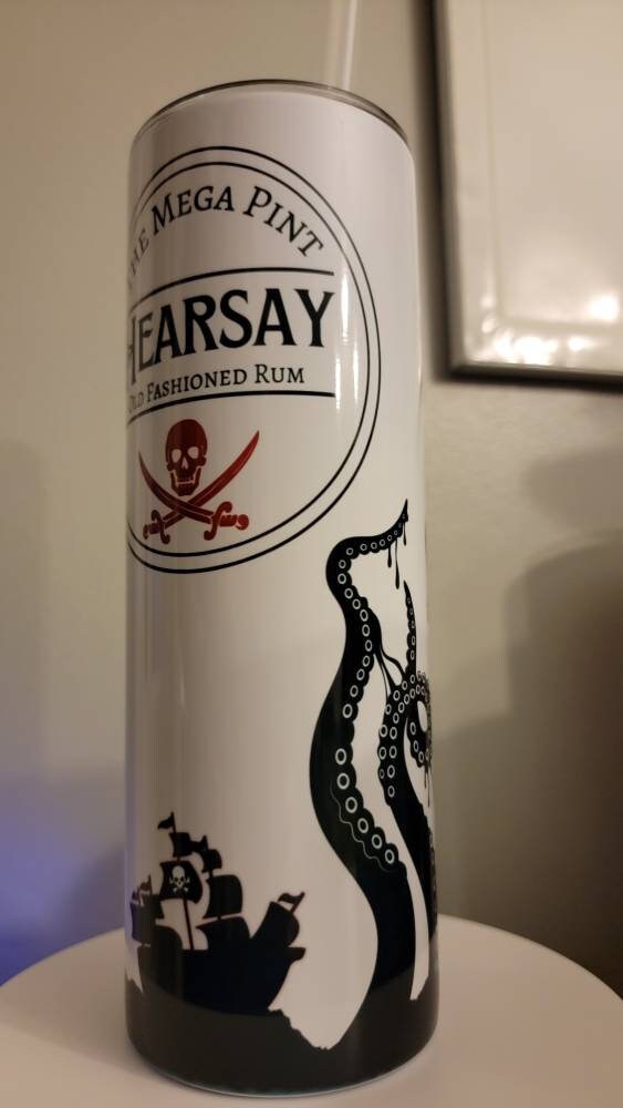 Octopus, Ship, Hearsay Rum 20oz insulated tumbler!