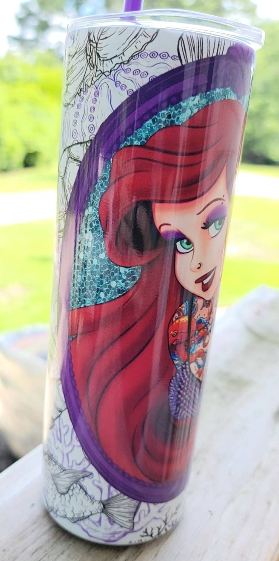 Tattooed Mermaid Stainless Steel 20 oz Tumbler, custom created, fast weekly shipping!