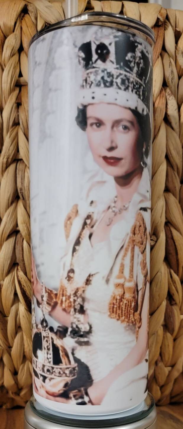 Tribute to The Queen, 20 oz Tumbler, custom created, fast weekly shipping!