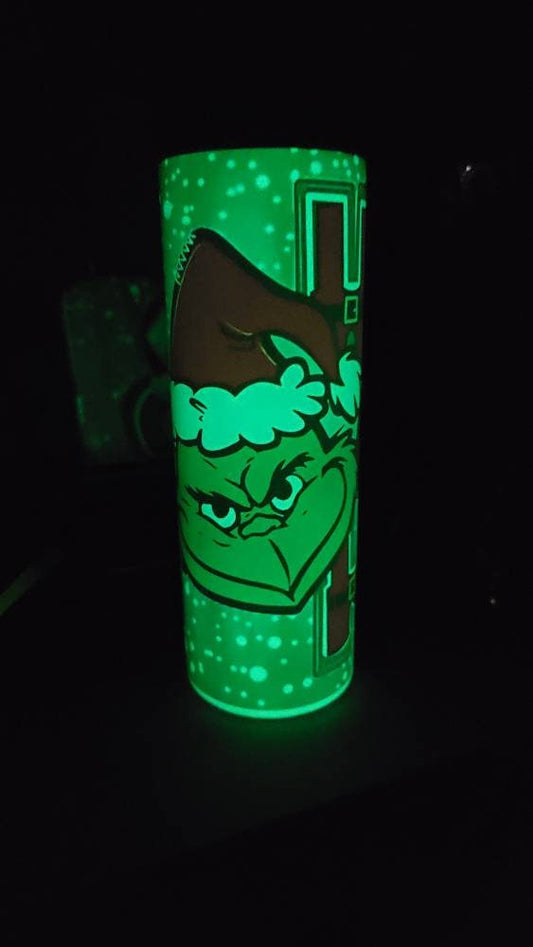 Glow! Green Guy HO HO HO Tumbler20 oz Tumbler!