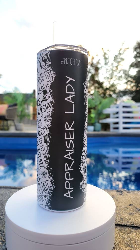 Appraiser Lady White 20 oz Tumbler, custom, weekly shipping!