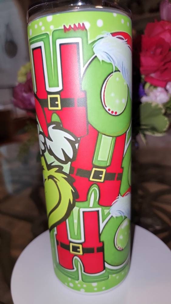 Glow! Green Guy HO HO HO Tumbler20 oz Tumbler!