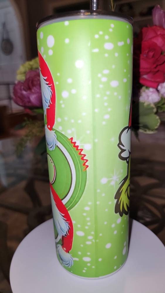 Glow! Green Guy HO HO HO Tumbler20 oz Tumbler!