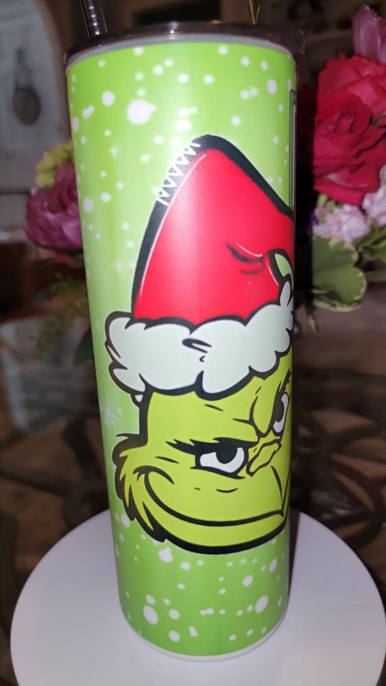 Glow! Green Guy HO HO HO Tumbler20 oz Tumbler!