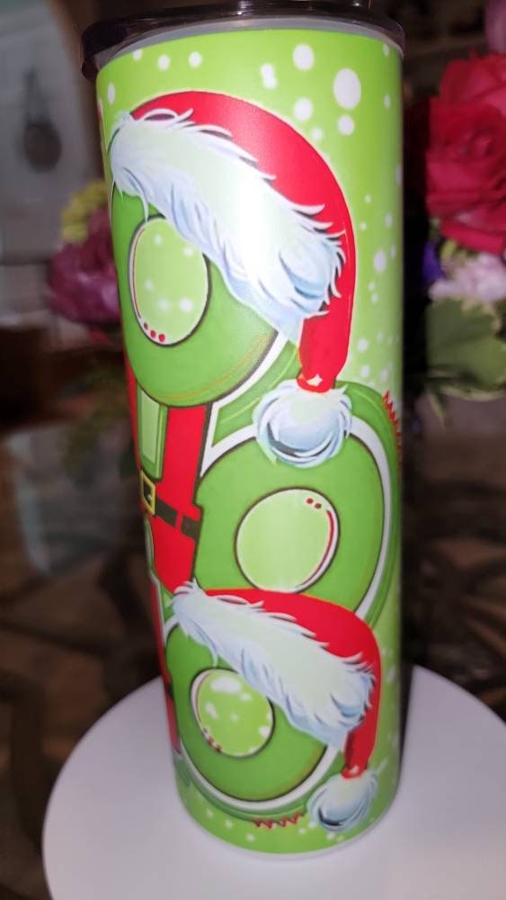 Glow! Green Guy HO HO HO Tumbler20 oz Tumbler!