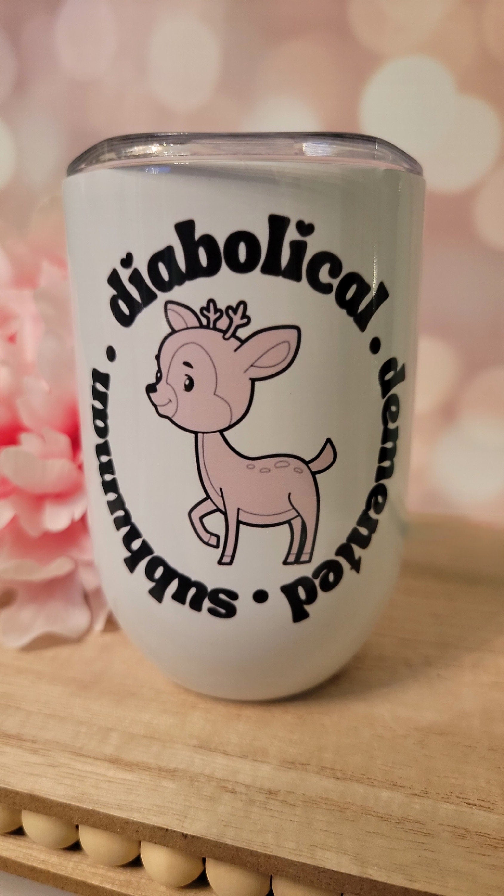 Diabolical Deer VPR Wine/Spirits tumbler cup, custom, weekly shipping!