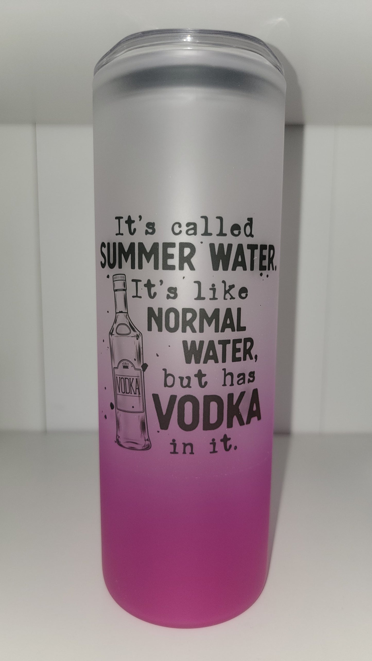 Pink Ombre Vodka Frosted 25 oz glass tumbler!