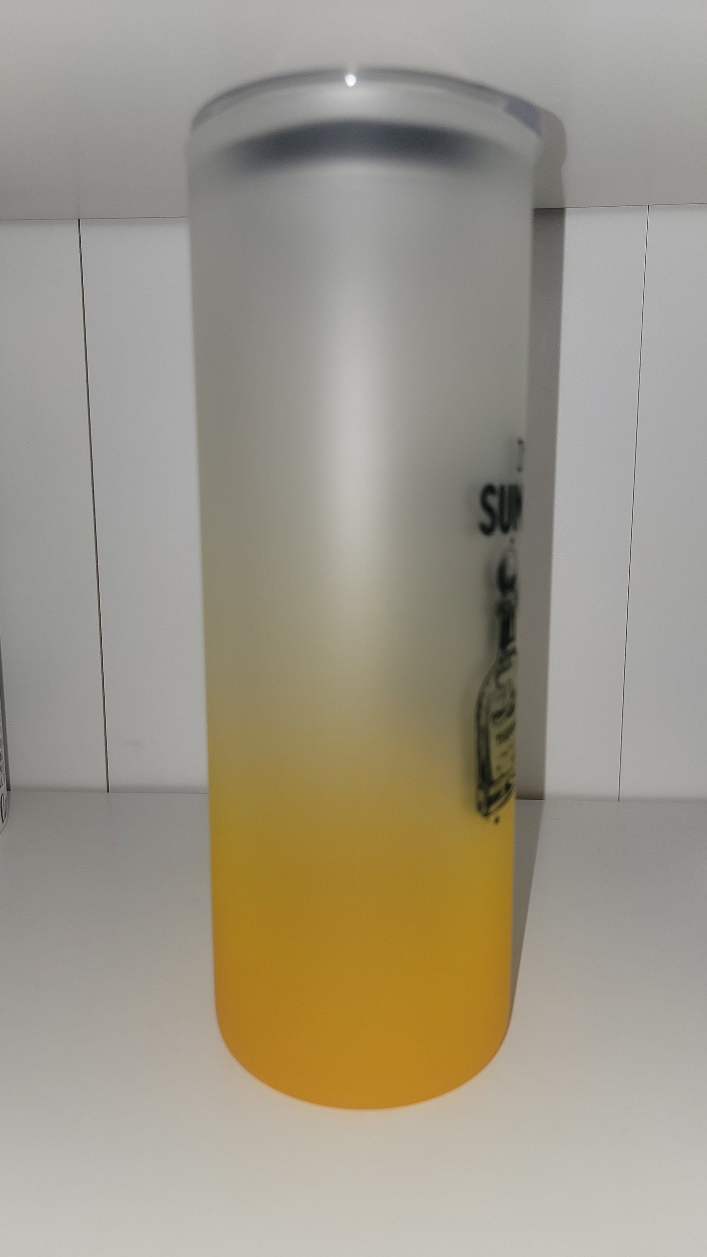 Yellow Ombre Tequila Frosted 25 oz glass tumbler!