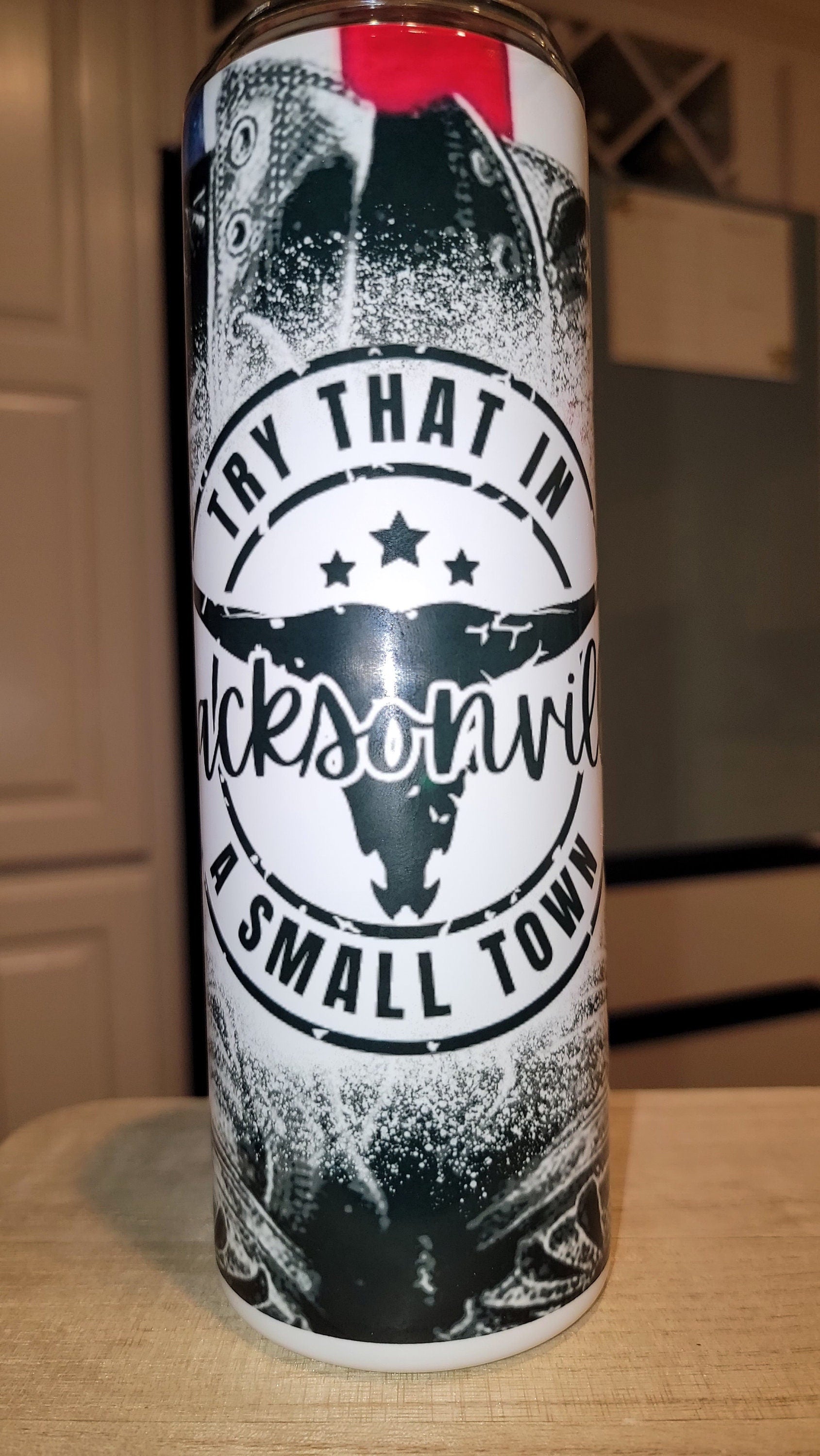 Boots withYour Town, personalized Small Town 20 oz Tumbler. Have your town name printed on your tumbler! ANY Town, City, or zip!