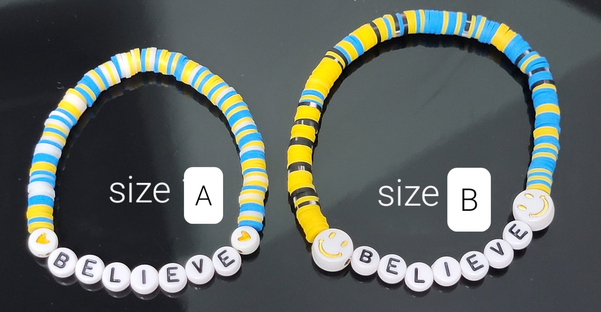 BELIEVE Size A bracelet with mixed colors! **Size A is for smaller wrist sizes, kids and women's sizes, ect.