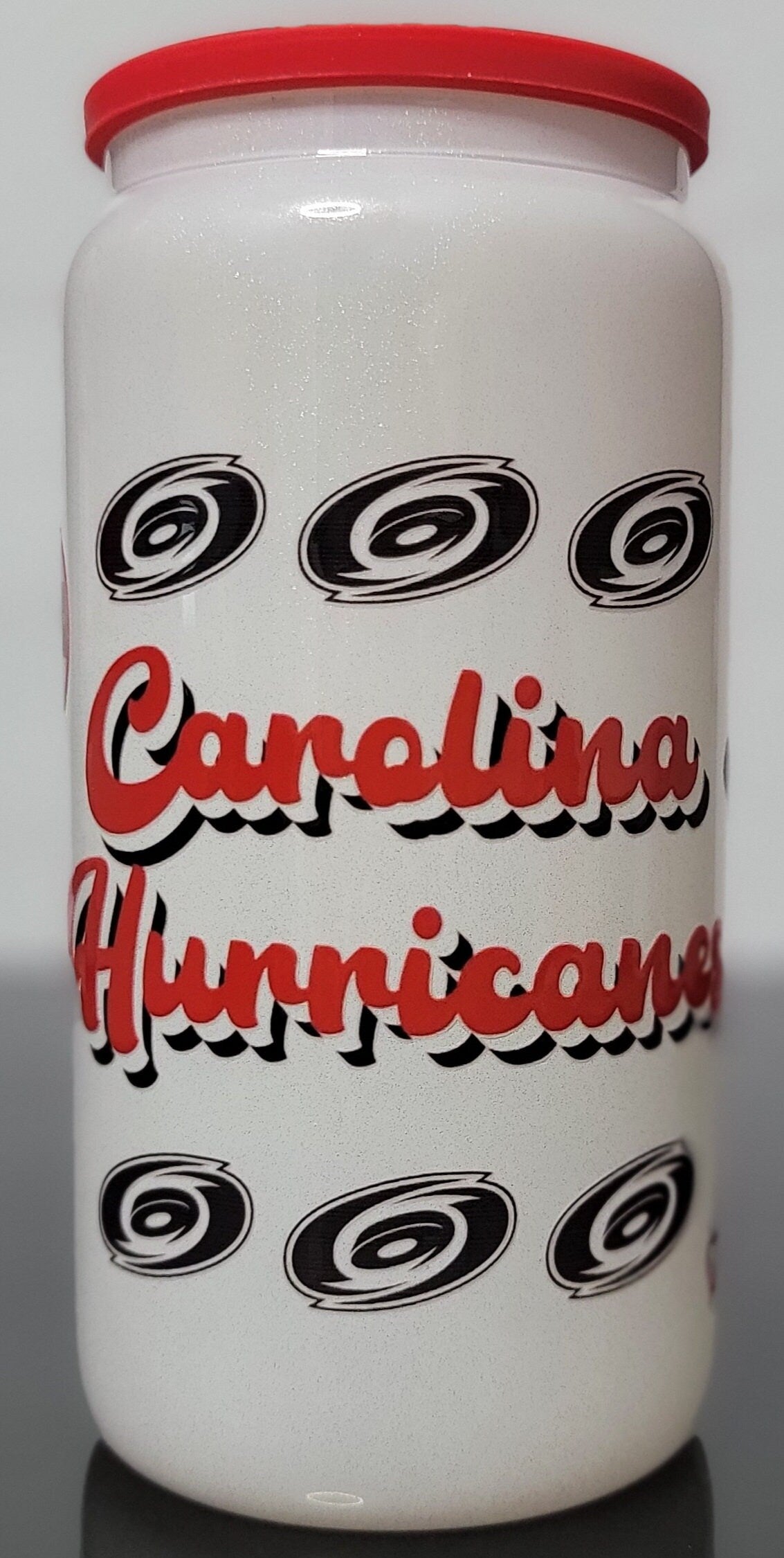 Go Canes sparkle glass can (white)!