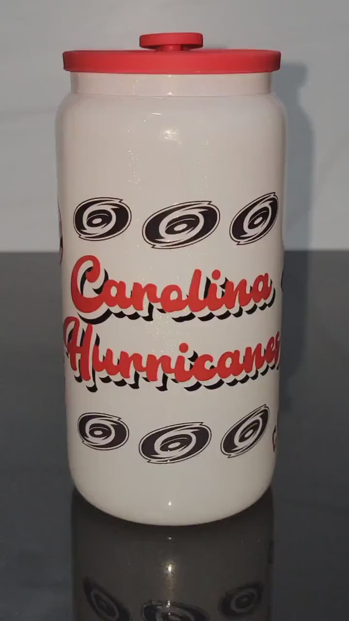 Go Canes sparkle  glass can (white)!