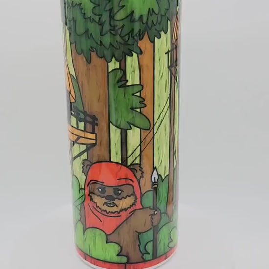 Endor Stained Glass look 20oz skinny tumbler Star Wars Inspired