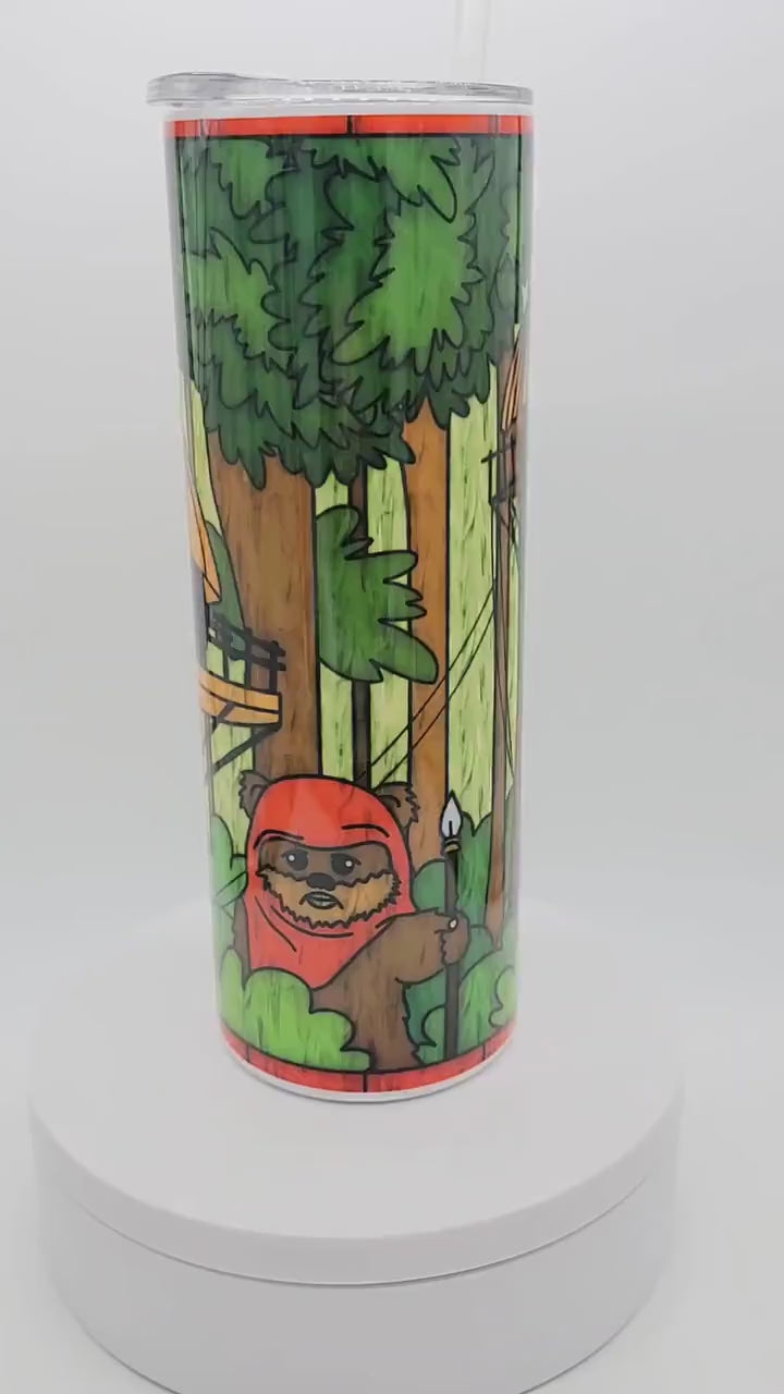 Endor Stained Glass look 20oz skinny tumbler Star Wars Inspired