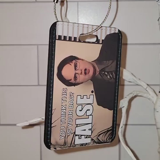 LEATHER Dwight luggage, identifier tag (Dwight)!