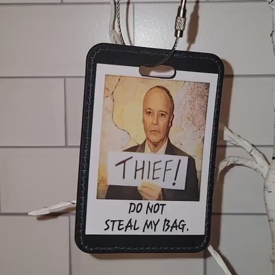 LEATHER Office luggage, identifier tag (CREED Thief)!