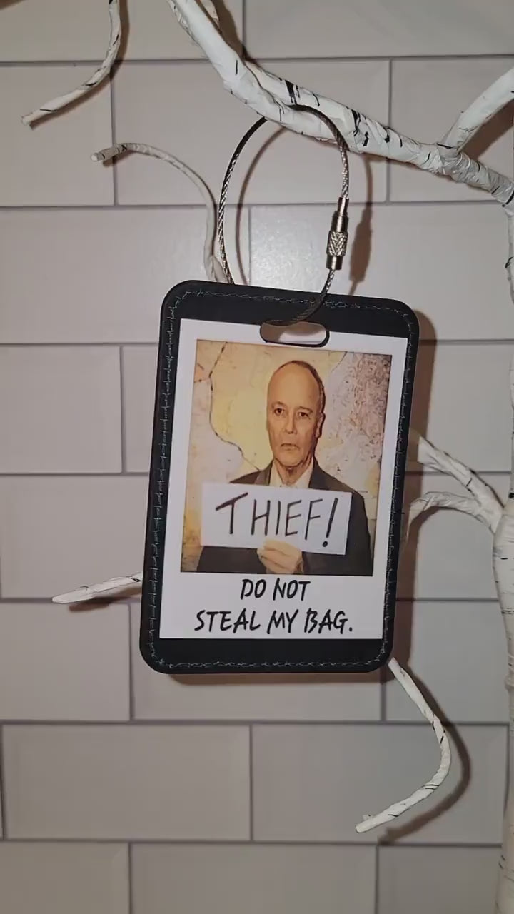 LEATHER Office luggage, identifier tag (CREED Thief)!