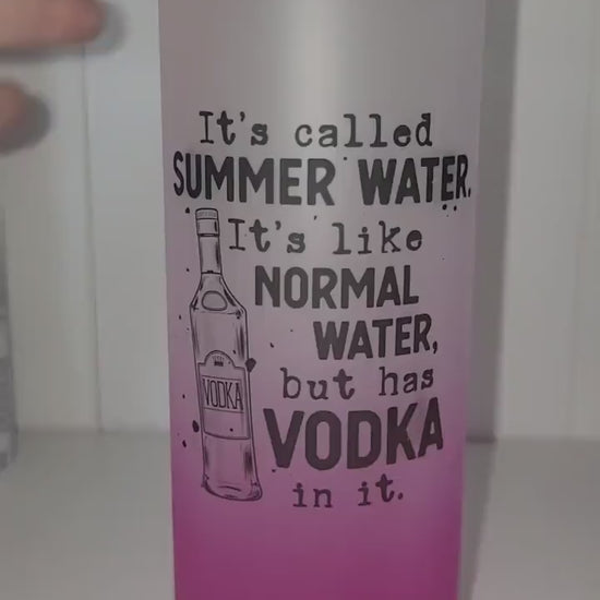 Pink Ombre Vodka Frosted 25 oz glass tumbler!