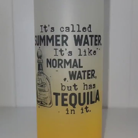 Yellow Ombre Tequila Frosted 25 oz glass tumbler!