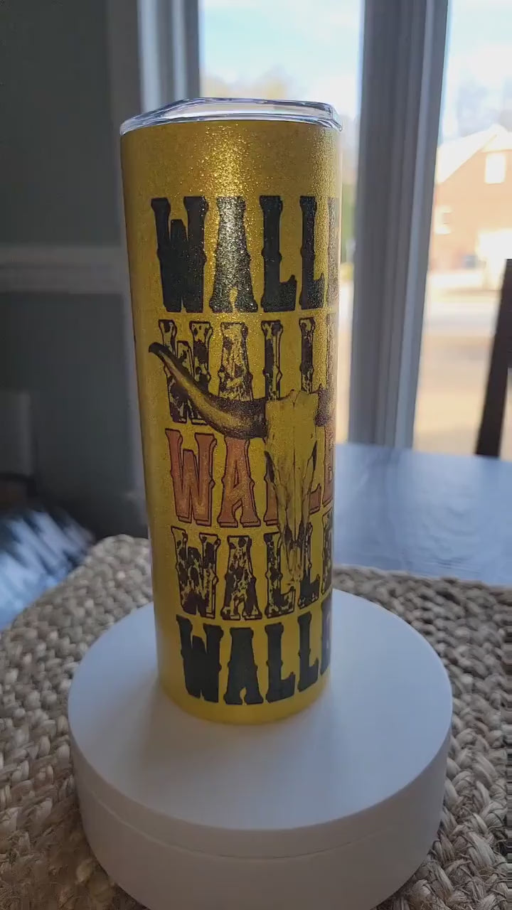 Country Man Gold Glitter 20 oz Tumbler, custom created, fast weekly shipping!