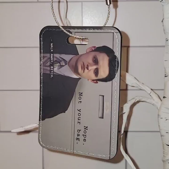 LEATHER Office luggage, identifier tag (Gabe)!