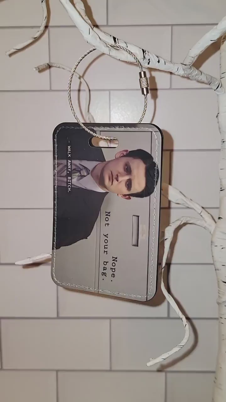 LEATHER Office luggage, identifier tag (Gabe)!