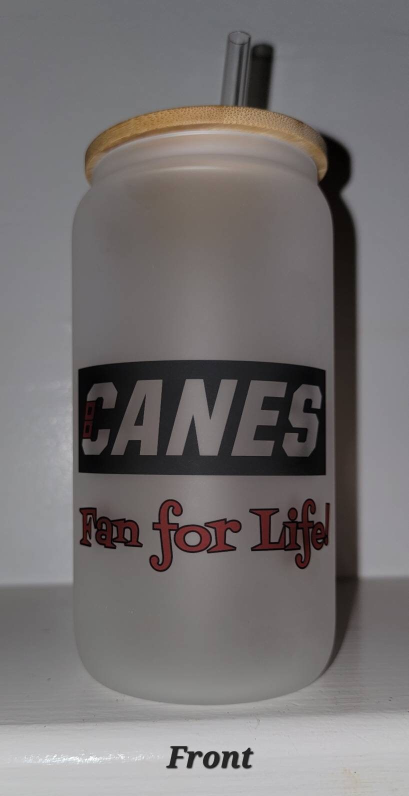 Carolina Hurricanes frosted glass can (white)!