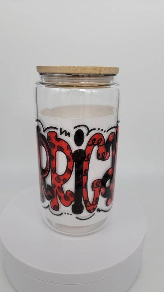 Carolina Hurricanes bubble lettering clear glass can!