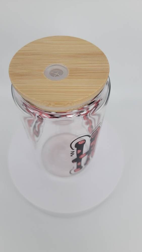 Carolina Hurricanes bubble lettering clear glass can!