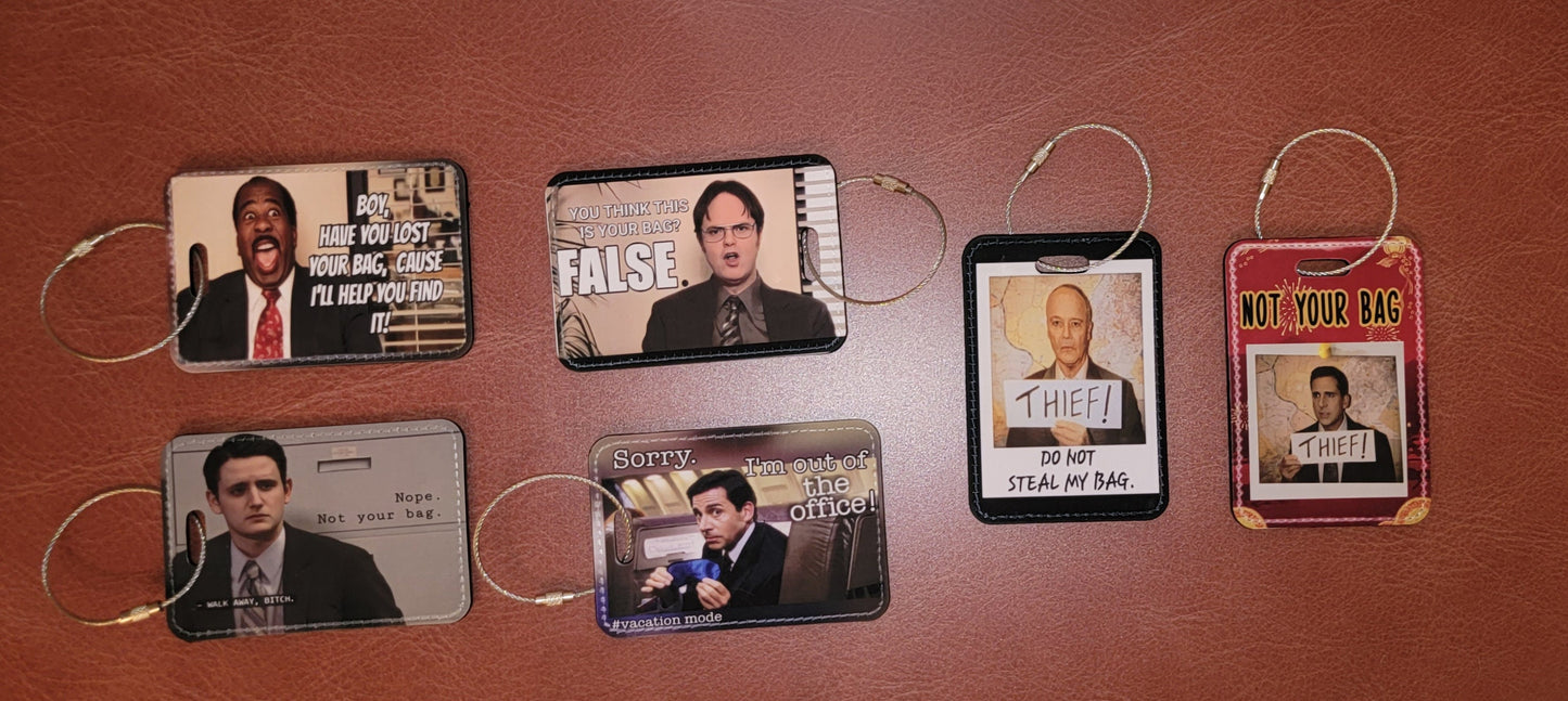 LEATHER Dwight luggage, identifier tag (Dwight)!