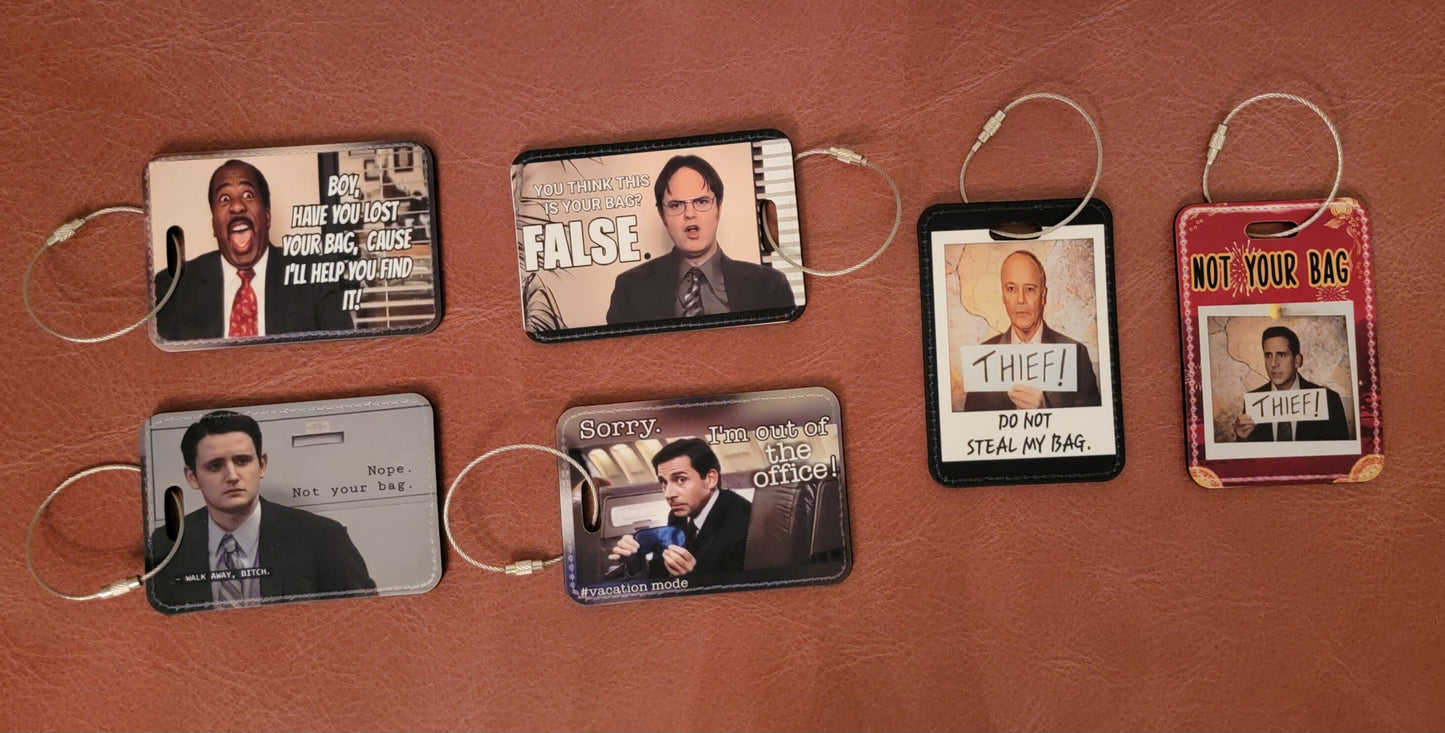 LEATHER Office luggage, identifier tag (MICHAEL Thief)!